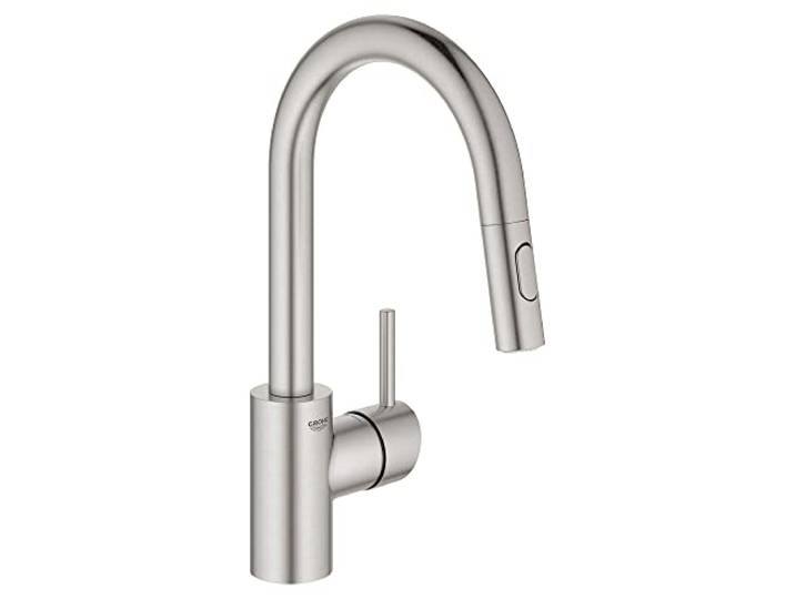 GROHE 31479DC1 Concetto Einhand-Küchenarmatur, Unendlichkeits-Finish Bar Prep Küchenarmatur: Einloch-Deckmontage, Edelstahl-Finish, SilkMove Keramikventil, Dual-Sprühmodus 31479DC1