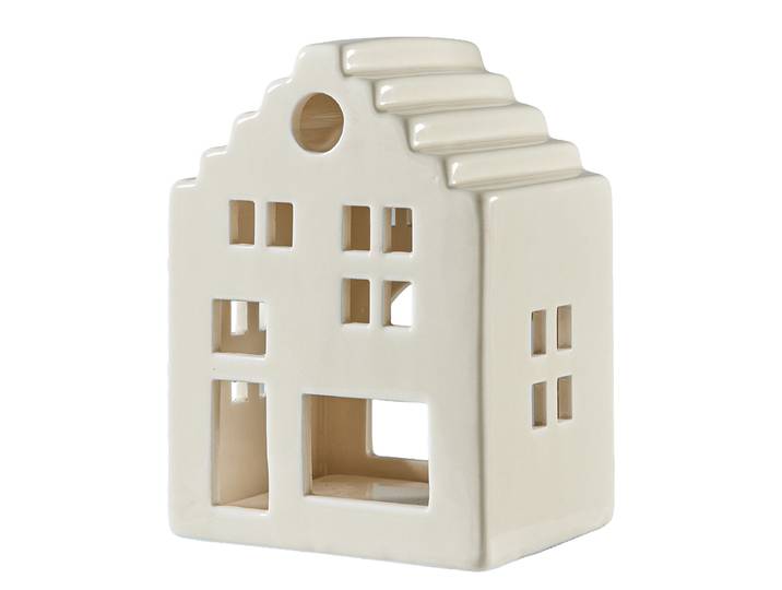 Teelichthaus DELFT 10 x 13 x 8cm Beige