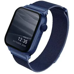 Uniq Dante Mesh-Stahlarmband für Apple Watch 44 und 42 mm - MARINE (Blau) (Edelstahl), Uhrenarmband, Blau