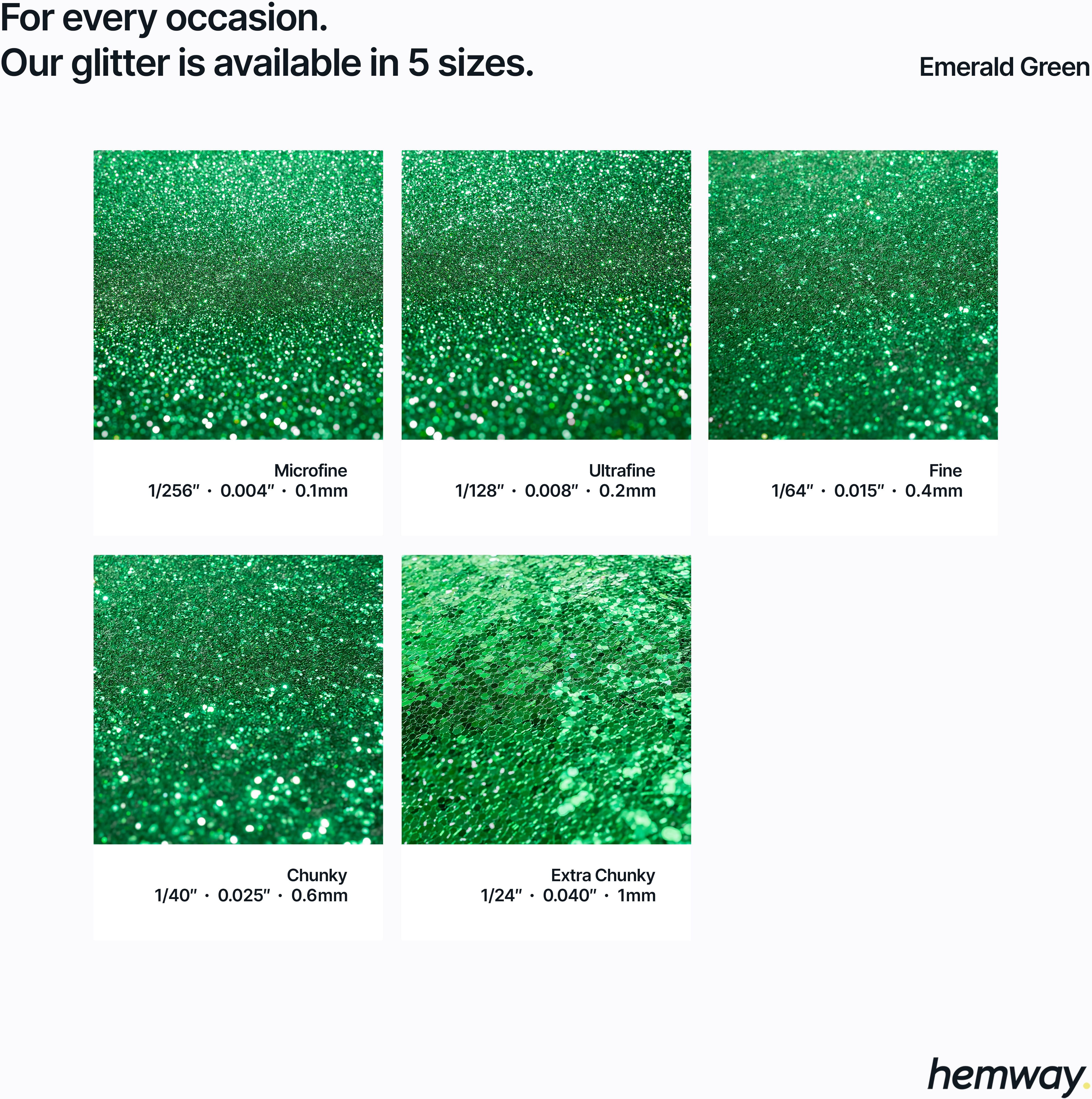 Hemway Automotive Glitter 100g / 3.5oz   Emerald Green   Metal Flake Custom Spray Painting - Emerald Green - Fine 100g