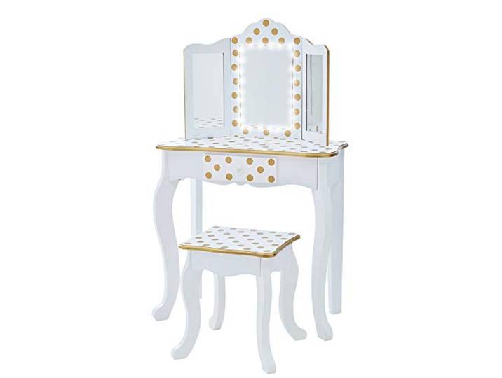 Fantasy Fields Gisele Kinder Schminktisch/Waschtisch Mit Lichtern Weiß/Gold TD-11670ML