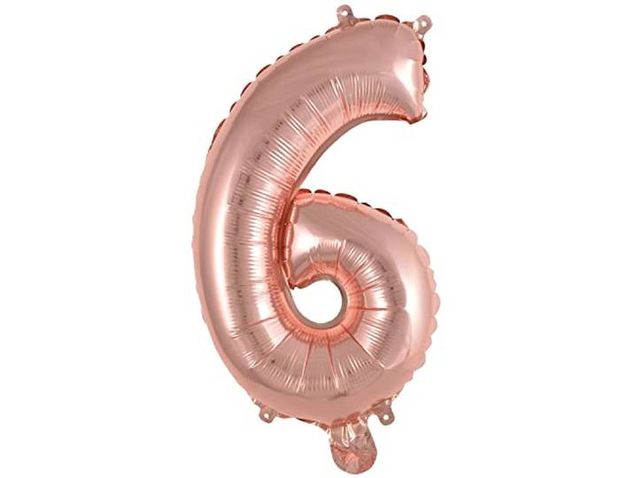 amscan folieballon nummer 6 35 cm roze
