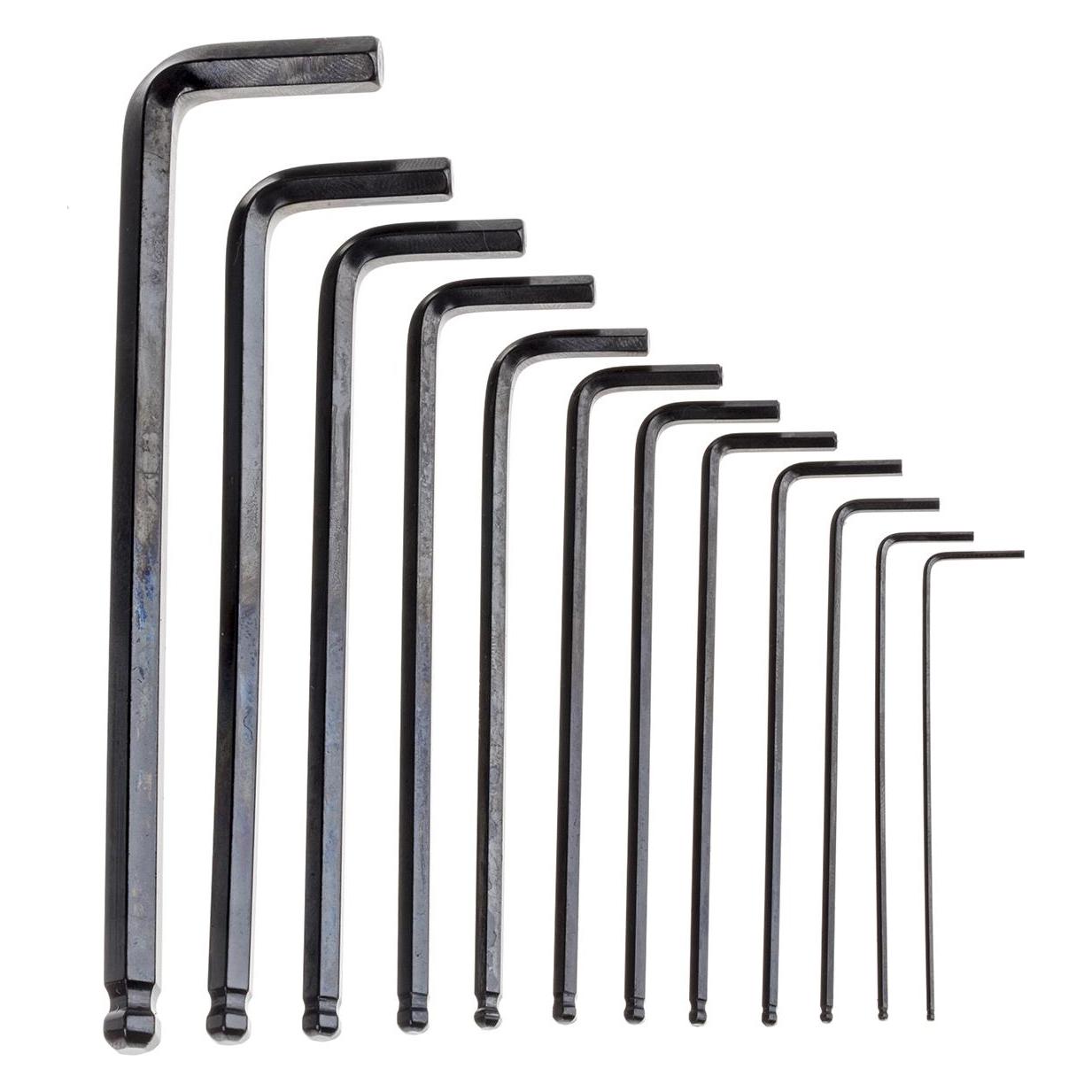 RS PRO L Shape Hex Key Set 12pcs Black Oxide (1511519)
