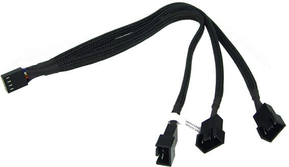 Phobya Y-Kabel 4Pin PWM auf 3x 4Pin PWM - Schwarz 10cm