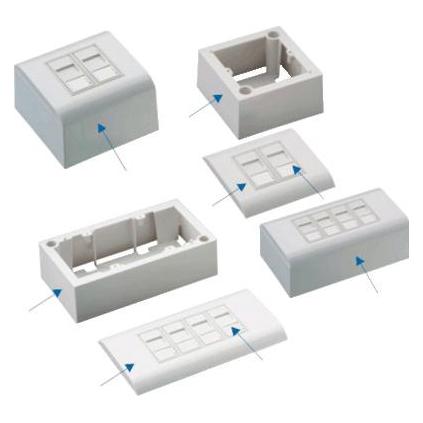 Datacom Modul.dat.Steckdose STP CAT5E 4xRJ45 für Wand- und Unterputzmontage (Keystone Modul) (2368)