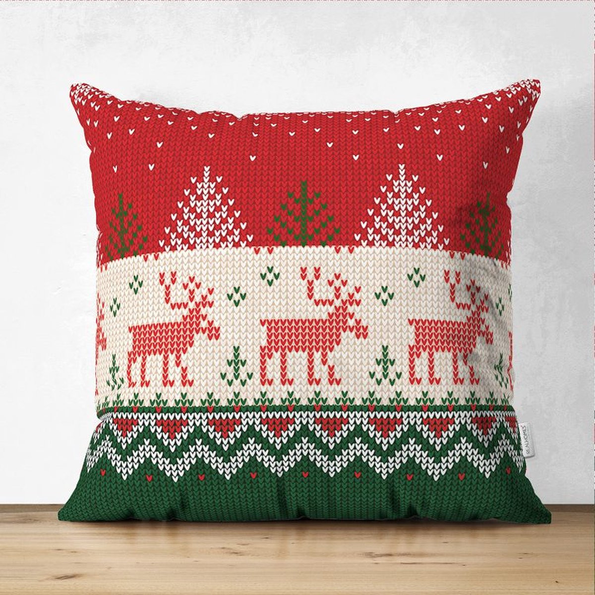 De Groen Home Kussensloop Kerst Rendieren 50 x 50 cm