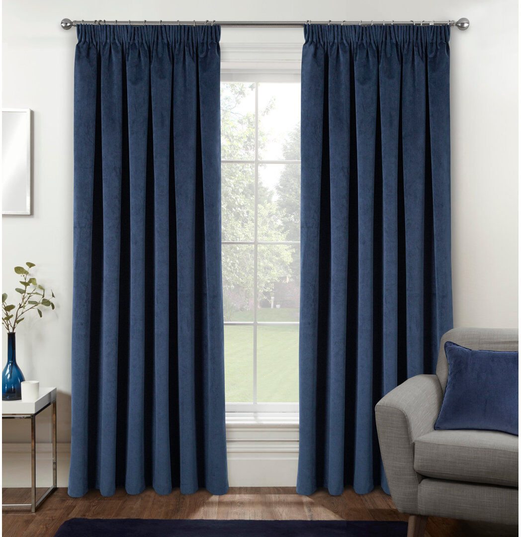 Brayden Studio Alene Blackout Curtains Navy 168cm Width x 137cm Drop
