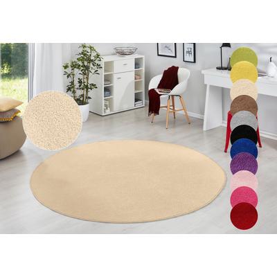 Teppich HANSE HOME "Fancy" Gr. 10, beige, H:7mm Ø:200cm, Kunstfaser, Teppiche, Teppich, Kurzflor, Weich, Einfarbig, Wohnzimmer, Schlafzimmer, Esszimmer
