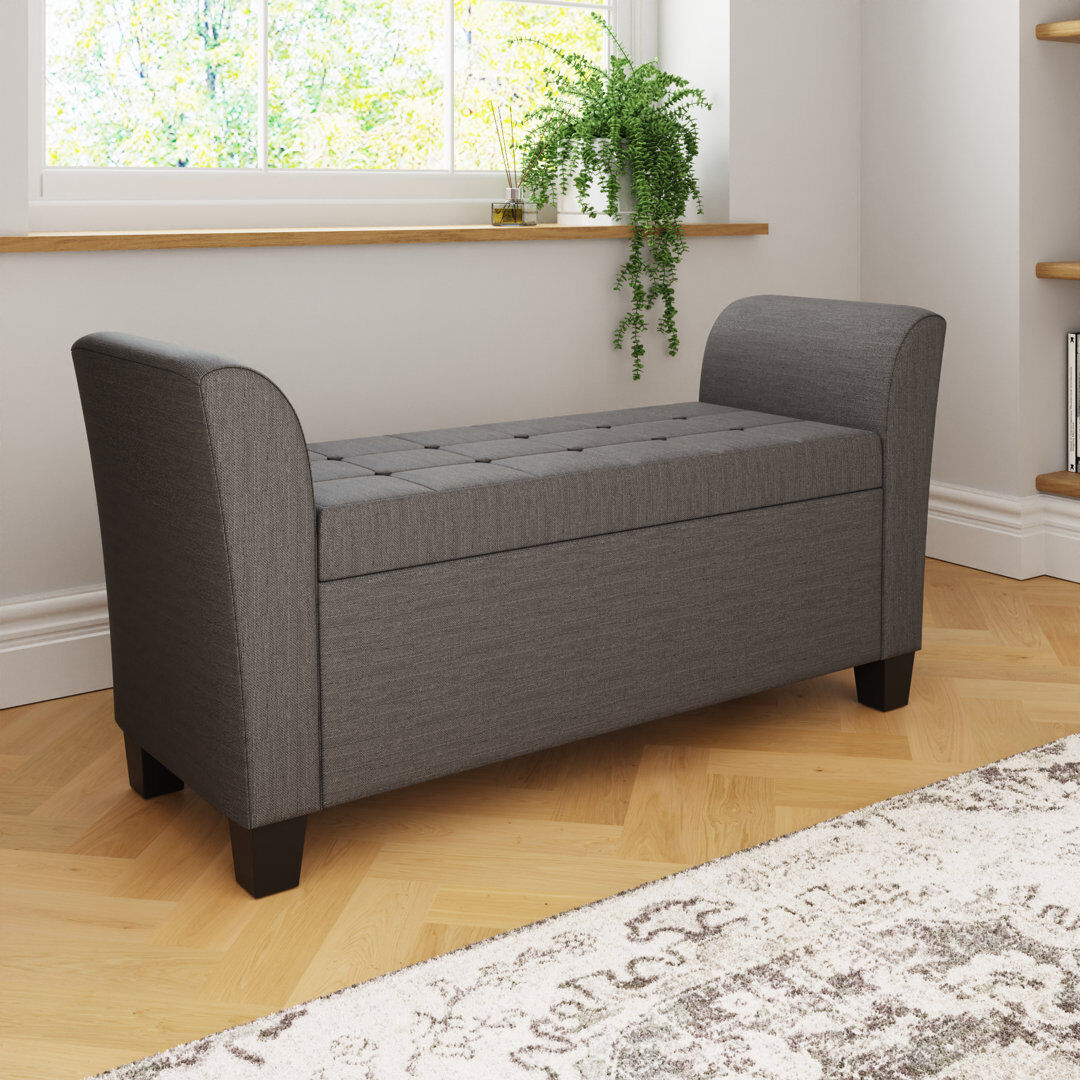 Three Posts Ashley Storage Bench Charcoal Grey 56cm H X 107cm W X 41cm D