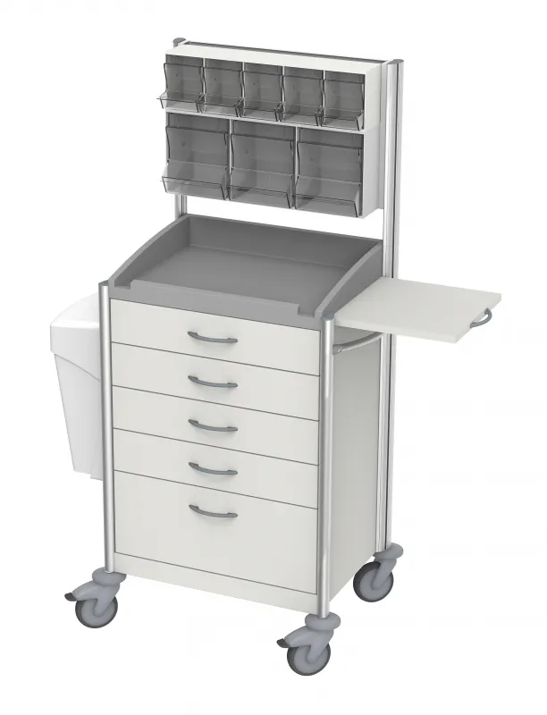 HAEBERLE GmbH + Co. KG Haeberle Keo ISO-Verband-und Behandlungswagen 7, fahrbar, 5 Schubladen, mit Spritzem-und Kanülenspender 18811
