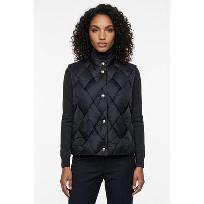 Steppweste JOOP "Vroni", Damen, Gr. 40, schwarz (dunkelblau), Web, Obermaterial: 100% Nylon, clean, unifarben, regular fit taillenbedeckt, Rundhals, Westen Steppweste, mit Stehkragen