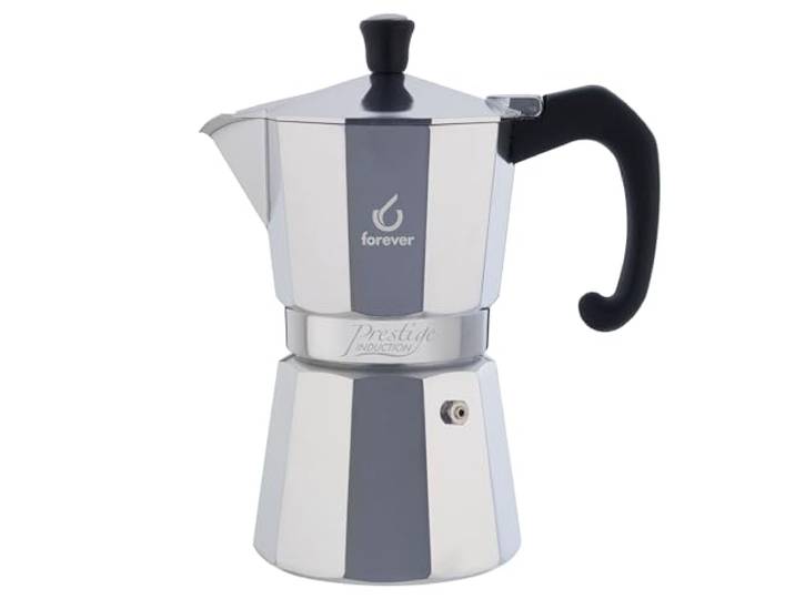 KAUFGUT FRV290610 Espressokocher Moka, Tz.6 Prestige Induktion, Mehrfarbig
