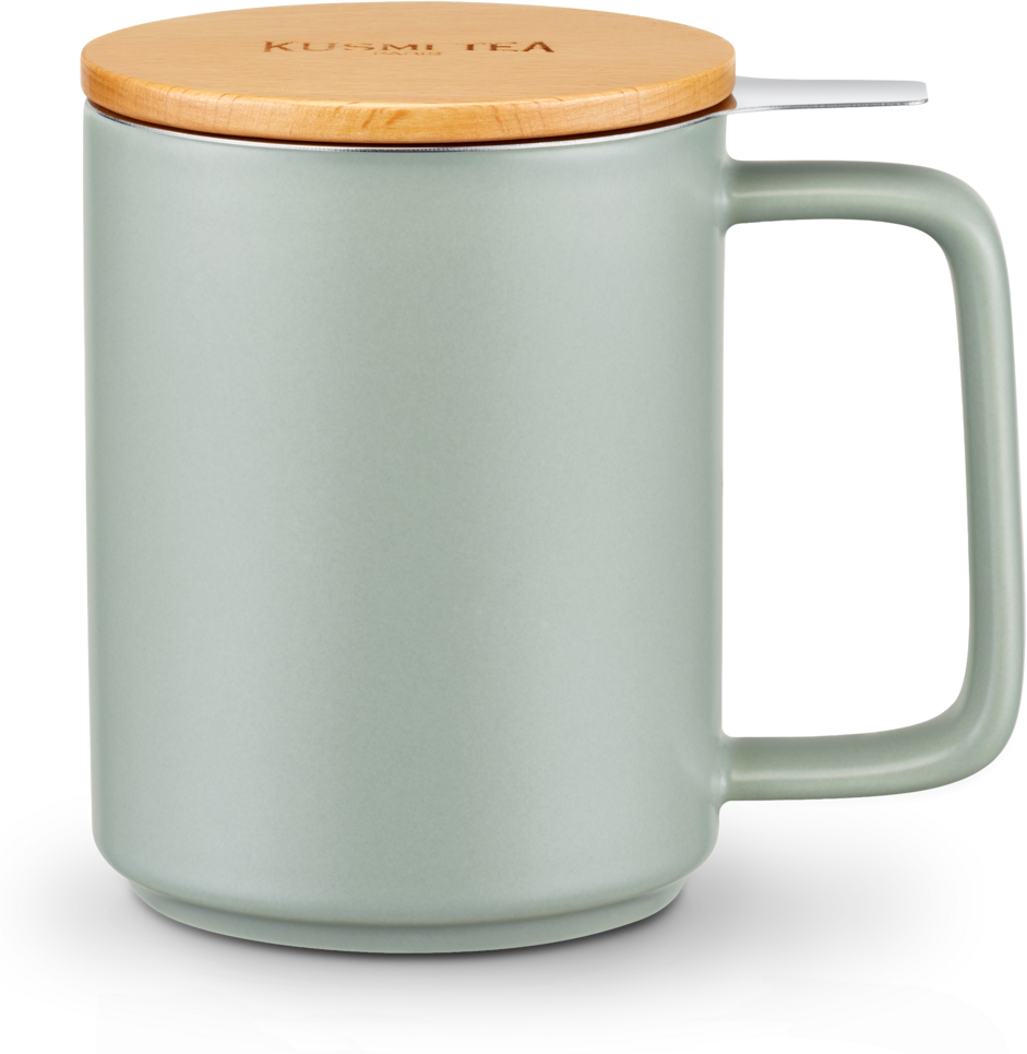 Teebecher aus Porzellan mit Filter 48 cl - KUSMI, edelstahlfilter, holzdeckel, teebecher - Kusmi Tea