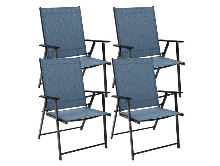 Gartenstuhl REA 4er Set dunkelblau/schwarz