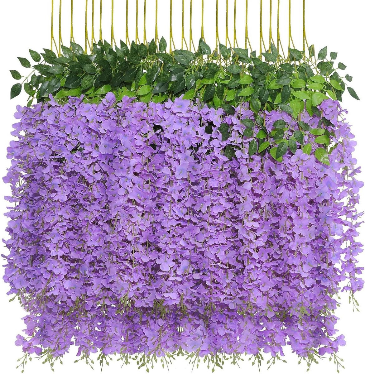 Paarse Kunstbloemen Glycine - Nep Wisteria Decoratie voor Bruiloften - 110 cm