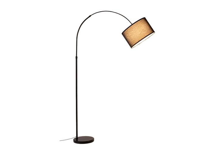 Lampadaire arc réglable Ø40 cm en métal et marbre, E27, noir