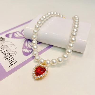 Uplift Picks Adjustable Pearl Cat Collar Necklace For Kittens e 20 25 Cm