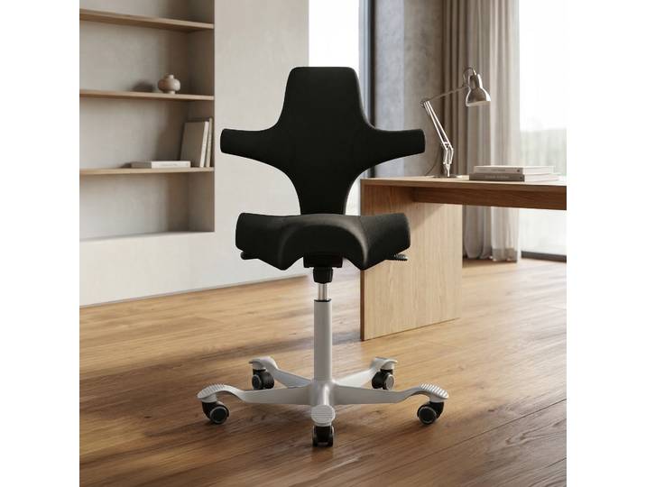 Ergonomischer Bürostuhl HAG Capisco 8106 ohne Armlehnen, Schwarz/Weiss, Neu, Ergonomischer Stuhl - ideal für flexibles Arbeiten