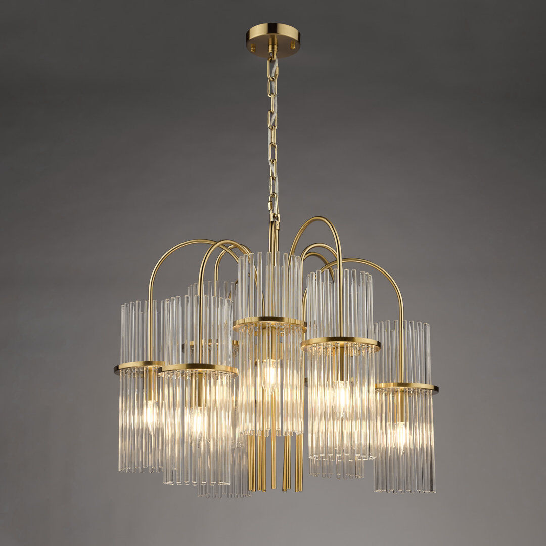 Canora Grey Baheerathan 9 - Light Chandelier Brass 54cm H X 67cm W
