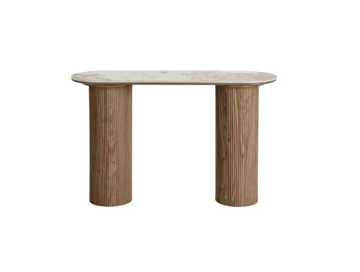 Console en céramique et décor bois 120 cm