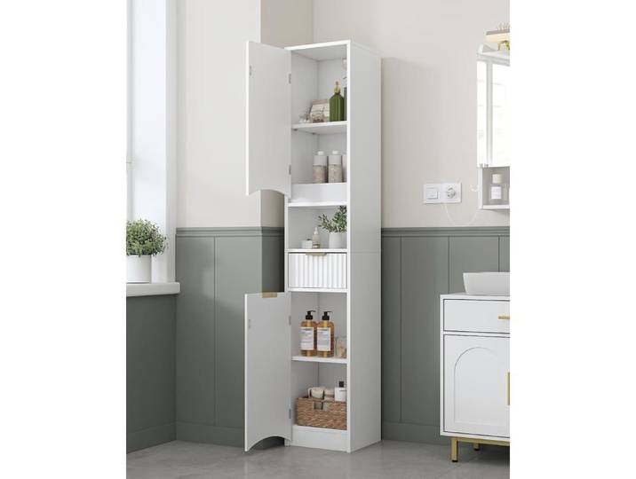 Meuble Salle de Bain Meuble de Rangement avec 2 Portes 1 Tiroir