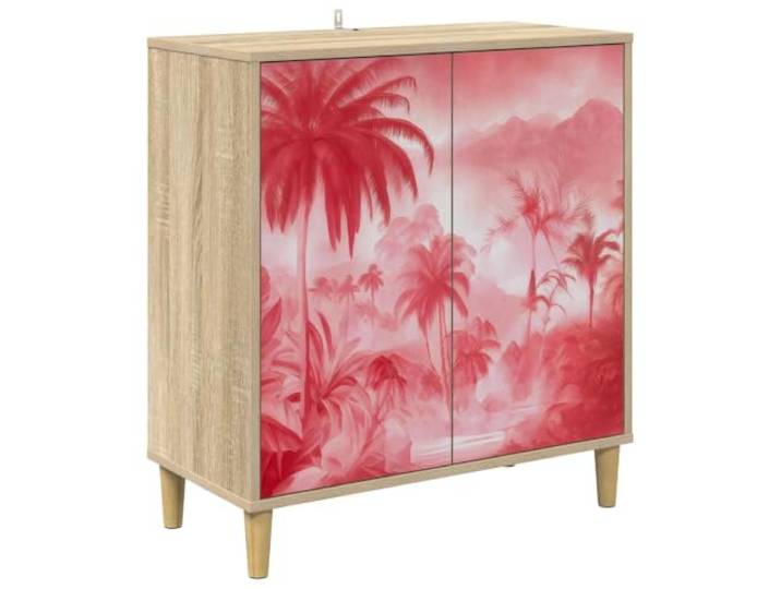 LASWWQMRF Sideboard Aachen Sonoma 69x33x75 cm Kommode Holzwerkstoff Kompakter Anrichte-Schrank mit 2 Türen für Wohnzimmer, Schlafzimmer & Flur. Erhöhte Füße schützen vor Bodenfeuchtigkeit.