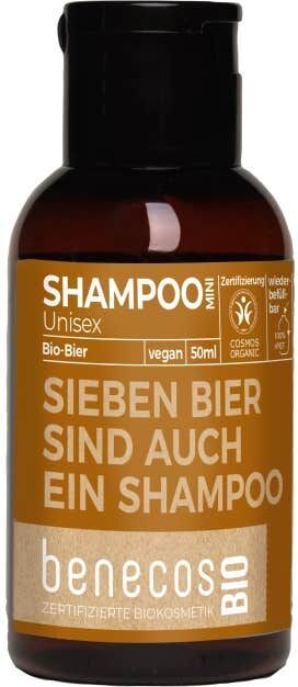BENECOS Champu Unisex Cerveza Mini Viaje Bio Vegan 50 ml