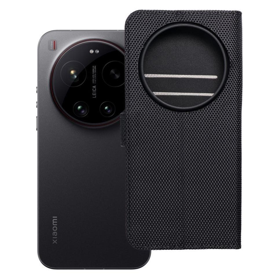 OEM Buchhülle, Flip-Hülle für das Xiaomi 17 ULTRA, 4 Karten, RFID-Diebstahlschutz, Stoff, schwarz (Xiaomi 17 Ultra) (74674462)