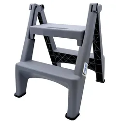 Kunzer, Leiter + Gerüst, 7KKT02 Kunststoff Klapptritt klappbar Arbeitshöhe (max.): 44 cm Grau 3.3 (Klapptritt, 50 cm)