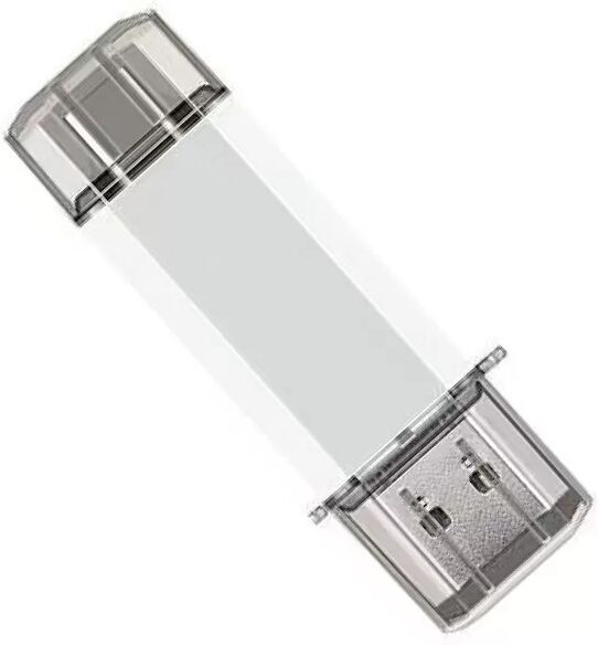 INF Kurzer 2-in-1 USB-Stick High-Speed USB 3.0 für Computer und Smartphones 128 GB Weiß 32 GB