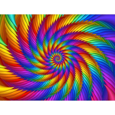 Fototapete PAPERMOON "Psychedelische Regenbogensple", bunt, B:4,5m L:2,8m, Vlies, Tapeten