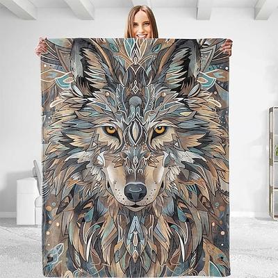 Tag der Toten Fleecedecken Überwurfdecke für die Couch Wolf Klassisch 3D Sofa Bett Dekorative Decke Warme Decke Wohndeko