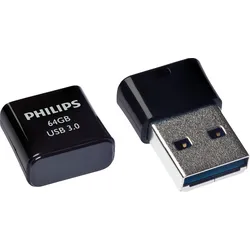PHI FM64FD90B - USB-Stick, USB 3.0, 64 GB, Pico Edition Midnight Black