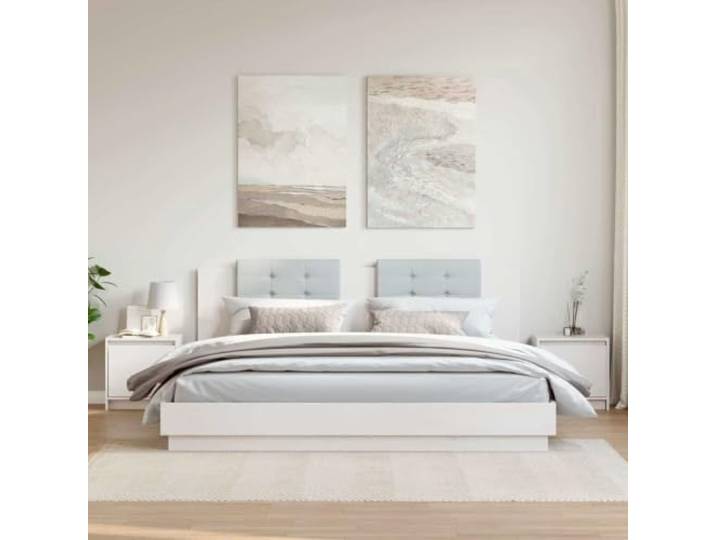 HEFZGDB Massivholz Nachttisch Kiefer Weiß 40x30,5x40 cm 2 Stück, Stauraum Beistelltisch mit Holzmaserung für Wohnzimmer Schlafzimmer, Dekorativ Praktisch