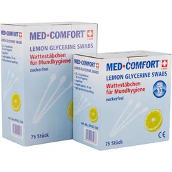 75 x MED COMFORT Wattestäbchen Lemon für Mundhygiene