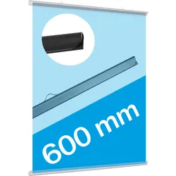 Posterklemmschiene (1 Paar), 2 Aufhänger, Kunststoff, transparent, 600 mm