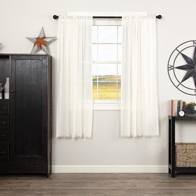 VHC Brands Tobacco Cloth Fringed Short Panel - Short Panel 63x36 - Short Panel 63x36
