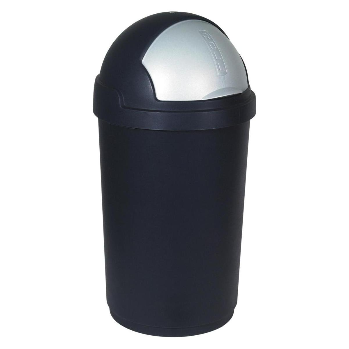 MGA CURVER Abfalleimer Roll-Top 50l in schwarz/Silber, Plastik, 35 x 25 x 10 cm (50 l) (CRV229639)