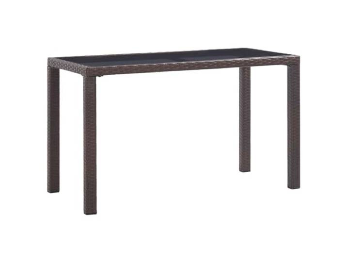 LMTYOENFG Gartentisch Poly Rattan Esstisch Glasplatte Braun 123x60x74 cm Eleganter Balkontisch aus PE-Rattan mit edler Tischplatte aus Hartglas für Terrasse, Veranda und Außenbereich.