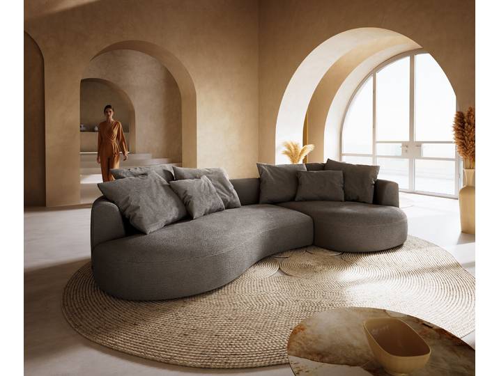 Big-Sofa Edina 330x170 cm Bouclé Soft Schlamm, Big Sofas