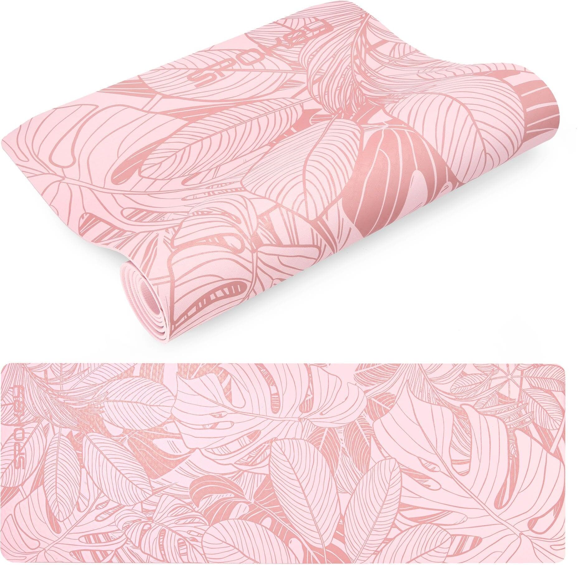 Yogamatte SPOKEY "Yogamatte", rosa (hellrosa, weiß), Sportmatten, B/H/L: 61cm x 4cm x 183cm, Yogamatte, B:61cm H:4cm L:183cm hellrosa, weiß B/H/L: 61cm x 4cm x 183cm