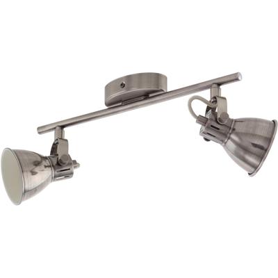 EGLO Deckenspot "SERAS", grau (nickelfarben), 2, 1 Stk., Leuchten, Spot, L37 x B6,5 cm, 2X2,8W inkl., Deckenspot