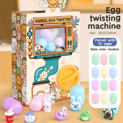 Uplift Essentials Mini Claw Machine And Capsule Toy Interactive Surprise Egg Dispenser yellow Animal(12egg)