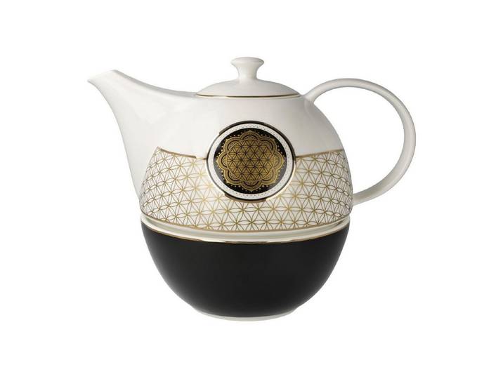 Goebel Teekanne Lotus - Blume des Lebens Teekanne mit Stövchen, 1200 l, (1x Teekanne, 1x Stövchen, 1-St), Handwäsche wird empfohlen