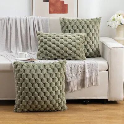 Perfect Picks Market "Snowflake Velvet Throw Pillow Cover For Sofa & Living Room Decor green 17.72"" 17.72"" Inches"