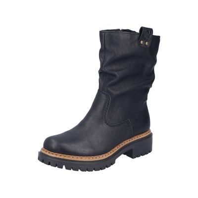 Winterstiefelette RIEKER, Damen, Gr. 37, Warmfutter, schwarz, Lederimitat, unifarben, Basic, Schuhe Winterstiefelette, Boots mit Innenreißverschluss und Profilsohle