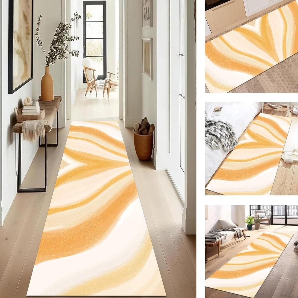 Wasbaar Keukentapijt Antislip Mat in Oranje Bruin - 60 x 80 cm