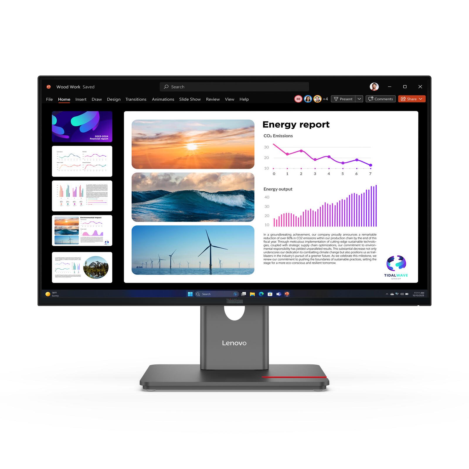Lenovo ThinkVision P24Q-40 Quad HD Display 60,5 cm (23,8') 64B2GAT1EU