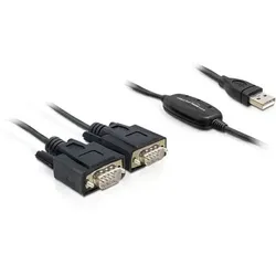 DeLOCK 2x RS232/USB 2.0 Serien-Kabel Schwarz