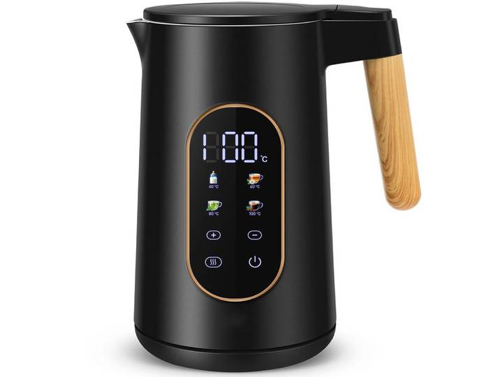 Minicloss Wasserkocher Edelstahl Wasserkocher 1,7 L mit Temperatureinstellung Temperaturwahl, 40-100°C I Temperatur Einstellbar Kessel I Warmhaltefunktion